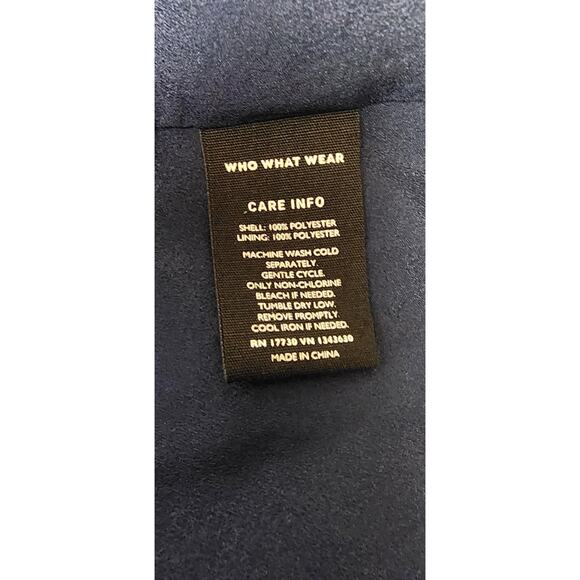 WHO WHAT WHERE Blue/Gold Chain Print Long Sleeve High Collar Dress Size XS - Picture 10 of 10